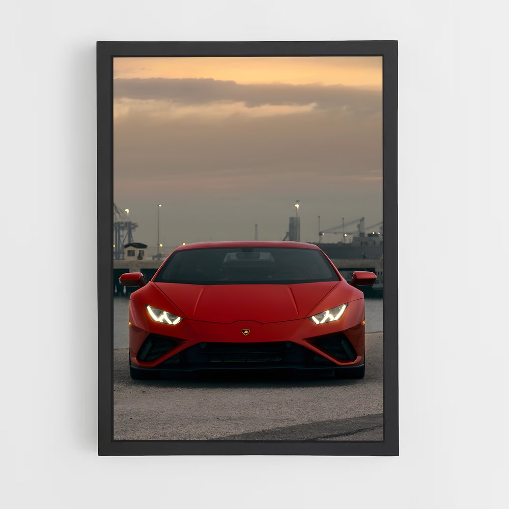 Poster Huracan en Rouge – affiche Lamborghini (vue 2)